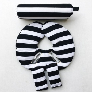 Car Seat Head Support, Black and White Stripes, Monochrome, Gender Neutral, Infant Head Support, Strap Covers, Car Seat Arm Pad, Newborn