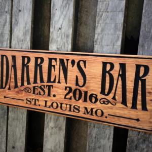Bar sign - Pub sign Personalized - Bar decor - Rustic - Custom sign - Man cave gift for him - Groomsman gift