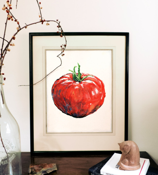 Tomatoes Painting Original Art Food Wall Art Vegetables Artwork Kitchen Decor by Solomatova Alena