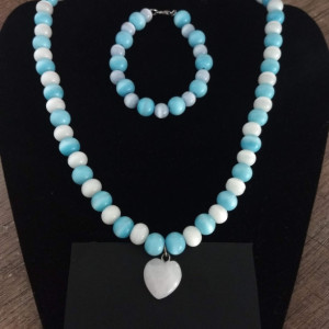 Blue and White Shimmer Necklace