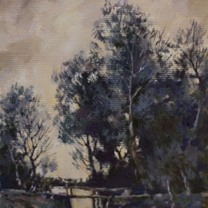 Landscape by Bogdan Goloyad 16x11 cm oil on canvas