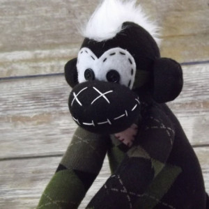 Sock monkey : Dylan ~ The original handmade plush animal made by Chiki Monkeys