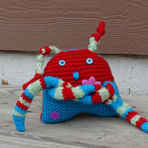 Hand Knitted Kawaii, Toy, Funny Toy, Toddler Monster Toy, Stuffed Toy, All Handmade, Ready to Ship, Fantasy Kawaii, Plush Kawaii, Soft Toy