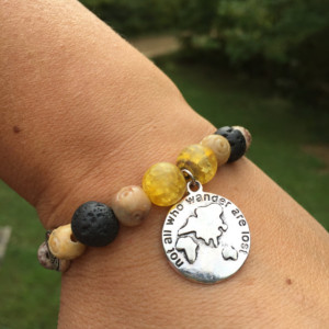 Not all who wonder are lost Aromatherapy Essential Oil Diffuser Bracelet