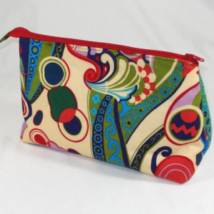 BASHA Cotton fabric By ALEXANDER HENRY Cosmetic Bag, Bridesmaid Gift, Holiday Gift, Toiletry Bag, Pencil Case, Travel Bag