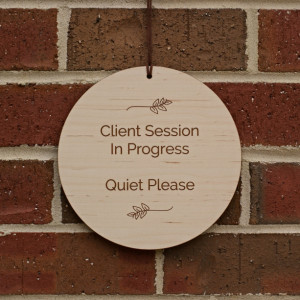 Client Session In Progress Wall Hanger Sign - Wooden