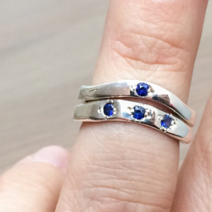 Sapphire Wedding Ring, Alternative Wedding Rings, Single Stone Wedding Band, Wedding Ring, Silver Ring, Midi Ring, Promise Ring
