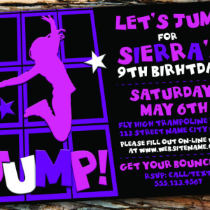 Trampoline/Jump Birthday Party Invitation