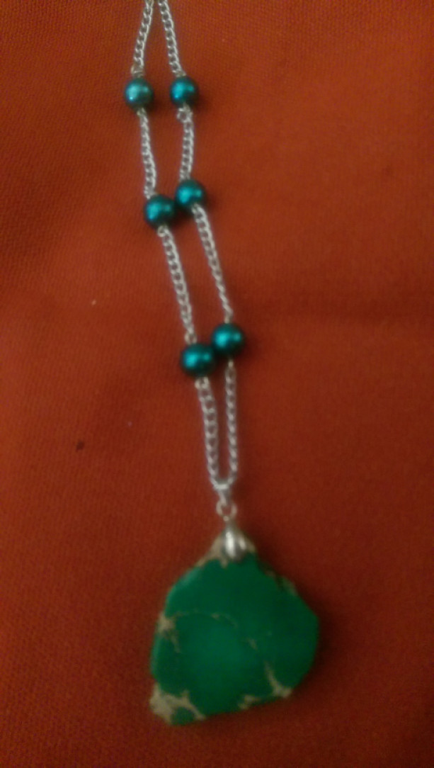 Teal and Green Stone Necklace