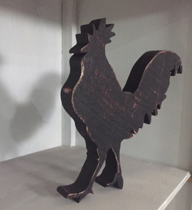Rooster made from old barn wood, wall hanging or stand on shelf