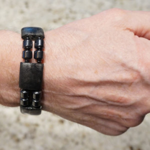 Free Shipping - Stunning Handmade Men’s Hematite Stretch Bracelet – Size Choices