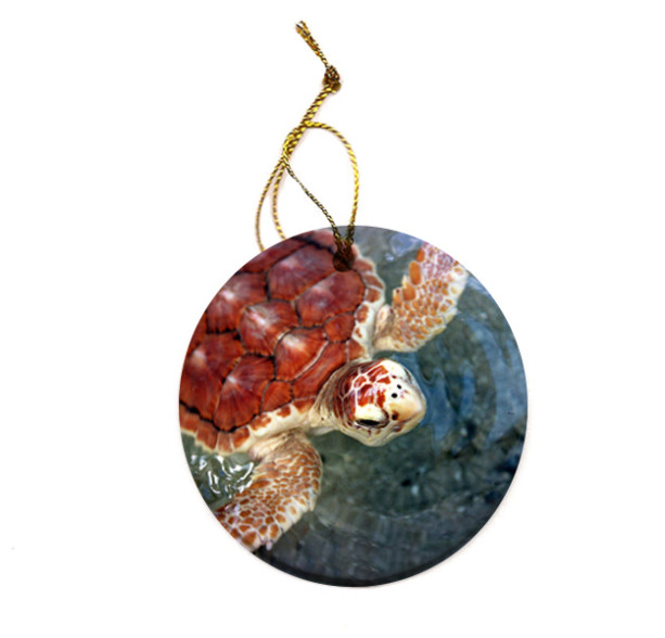Loggerhead Turtle Porcelain Christmas Tree Ornament