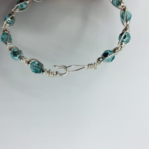 Silver and Aqua Crystal Bracelet 