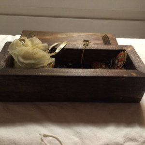 Hand-made pinewood jewelry box