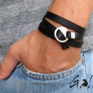 Men Bracelet - Men Leather Bracelet - Men Jewelry - Men Gift - Boyfriend Gift - Husband Gift - Present For Men - Gift For Dad - Male Jewelry