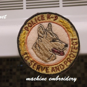machine embroidery K-9 Badge