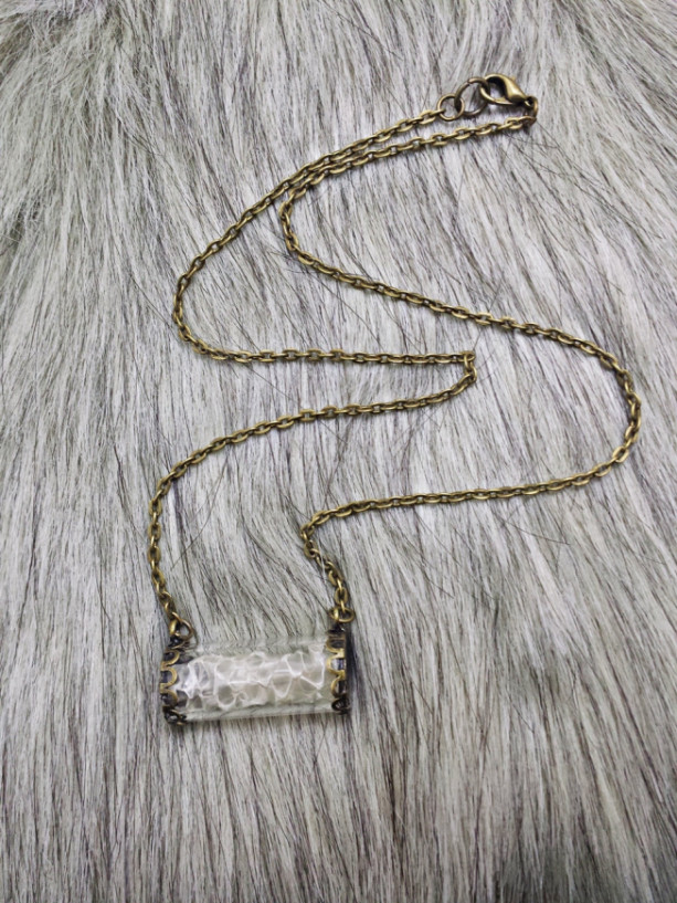 Oddities Vial White Snake Scales Necklace