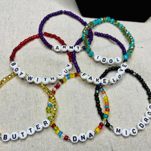BTS Bracelets, BTS Army, BTS songs, Kpop bracelets,  two bracelets, stack bracelets
