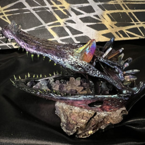 Purple Crocodile Skull