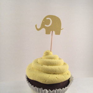 Baby Elephant Cupcake Toppers - Set of 12