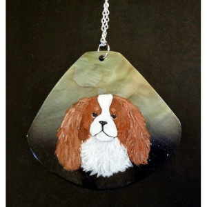 Cavalier King Charles Spaniel Tri Color Face Hand Painted (NOT digital) Glass Ball Christmas Ornament - Can Be Personalized with Name