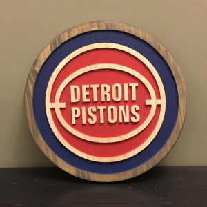 Detroit Pistons Wood Carved Signs