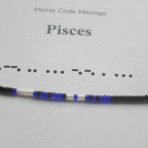 Zodiac - Pisces Morse Code Bracelet