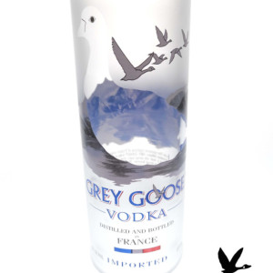 Repurposed & Upcycled Grey Goose Vodka Bottle Collins Glasses, Set of 2.