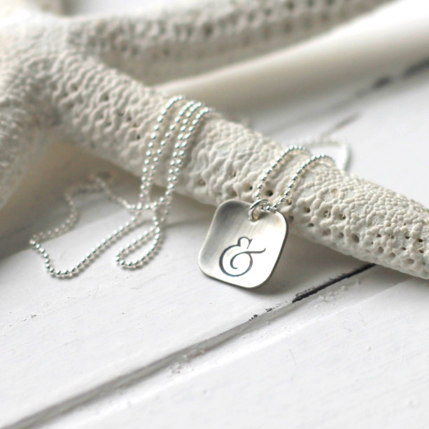 Hand Stamped Sterling Silver Ampersand Necklace