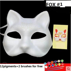 paper full half face mask cosplay Halloween face mask cosplay cat venetian mask birthday party to painting