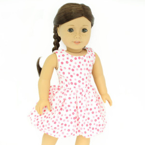 Pretty in Pink Floral Sundress for American Girl and other 18" Dolls