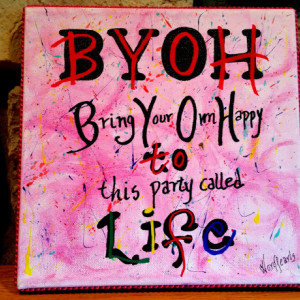 Pink BYOH-Bring Your Own Happy WordPearl™