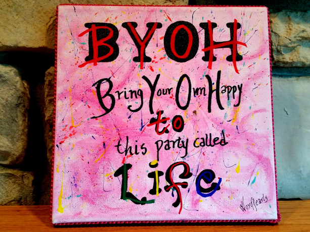 Pink BYOH-Bring Your Own Happy WordPearl™
