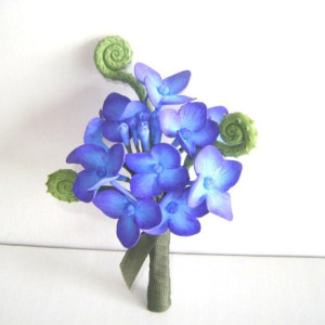 Wedding Hydrangea Boutonniere Groomsmen Blue Purple Flower Best Man Flower Made -to- Order