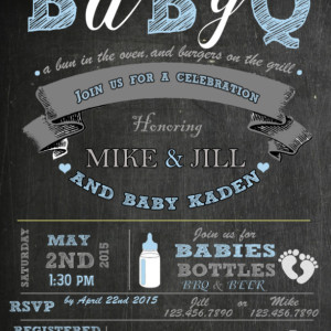 BabyQ Invitation, Baby Shower Invitation, Invitations, New Baby