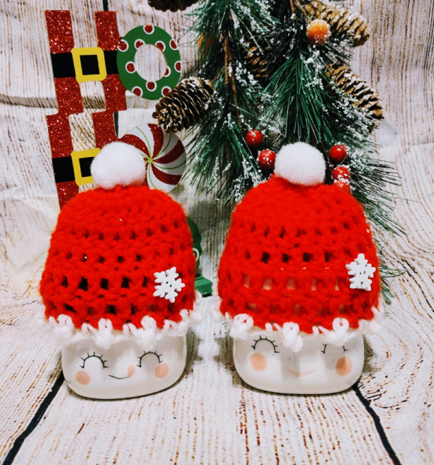 2 Christmas Marshmallow Mug Hats