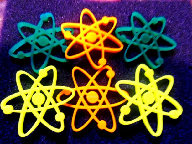 Atom proton, science charms laser cut charms cell phone charms geek charms