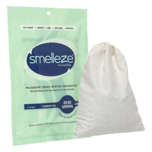 SMELLEZE Dead Animal Smell Eliminator Deodorizer Pouch: Rid dead rat smells, dead animal odors, dead mouse odor & dead rodent smell - even in wall