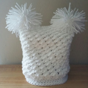 Baby double pom pom hat - choice colors and sizes