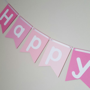 Pink Ombre Happy Birthday Banner, Pink Ombre, Happy Birthday, Pink Birthday Banner, Pink Happy Birthday Banner, Ballerina Birthday