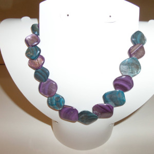 Blue and purple shell Necklace