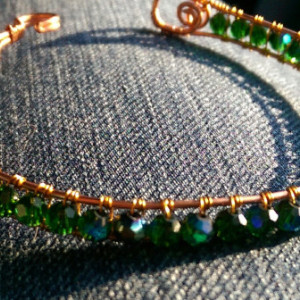 Emerald crystal bangle