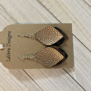 Faux Leather Earrings- Gold and Leopard print