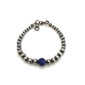 Navajo Pearls and Lapis Lazuli Beaded Bracelet