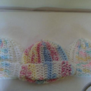 Baby Crochet Hat, Crochet Hat For A Newborn/Infant, Head Warmer For A Baby Multi Colored Baby Hat