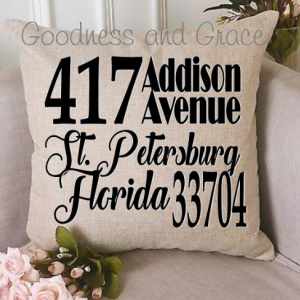 Address Pillow for Front Porch - Curb Appeal Ideas - Farmhouse - Mother's Day Gift - Front Porch Decor - Housewarming Gift - House Number