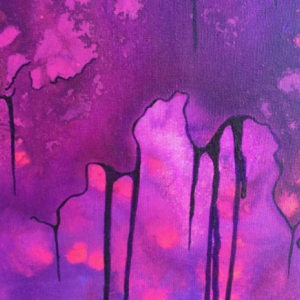 Original Purple Fluid Acrylic Abstract Painting
