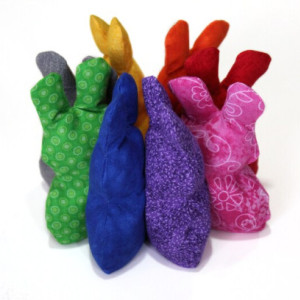 Rainbow Bunny Shaped Bean Bags set of 8, Easter Basket Toy, Toss Game, Mini Cornhole - US Shipping included