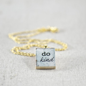 Do Kind Inspirational Message Charm Necklace