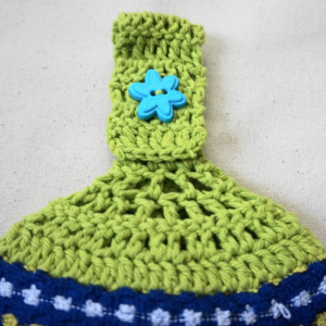 Royal Ocean Blues Crochet Top KitchenTowel, Set of 2